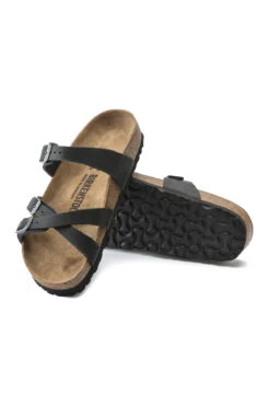 Birkenstock Franca Oiled Leather Slides -Swimming Gear Shop 1021112 Shoe Black Side1
