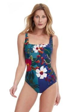 Square Neck One Piece Swimsuit