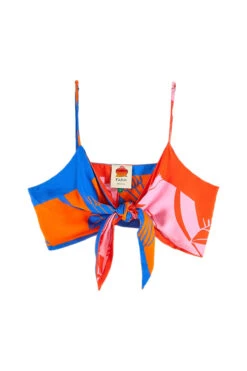 Farm Rio Toucans Crop Top -Swimming Gear Shop 306649 Apparel Top Rainbow Toucans Pink Rainbow Toucans Orange Laydown
