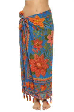 Farm Rio Blue Tropical Tapestry Sarong