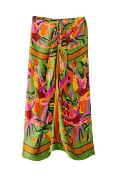 Farm Rio Toucans Scarf Wrap Skirt -Swimming Gear Shop 308275 Apparel Bottom Toucans Scarf Laydown