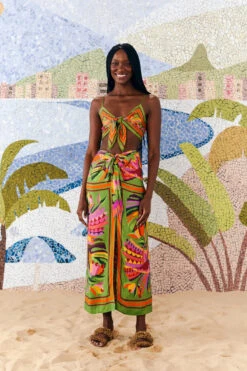 Farm Rio Toucans Scarf Wrap Skirt -Swimming Gear Shop 308275 Apparel Bottom Toucans Scarf Lifestyle
