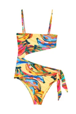 Farm Rio Colorful Bananas Bandeau Monokini -Swimming Gear Shop 308508 One Piece Swimsuit Colorful Banana Laydown