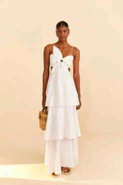 Farm Rio Off-White Flower Maxi Dress -Swimming Gear Shop 309145 Apparel Dress Off White Lifestyle1