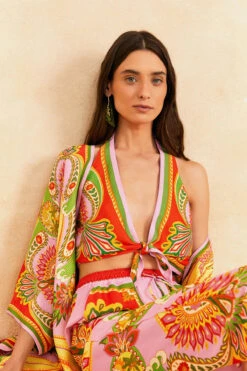 Farm Rio Beach Toucans Scarf Top -Swimming Gear Shop 309408 Apparel Top Multi Lifestyle