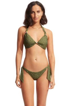Seafolly Reversible Knot Front Halter Bikini Top