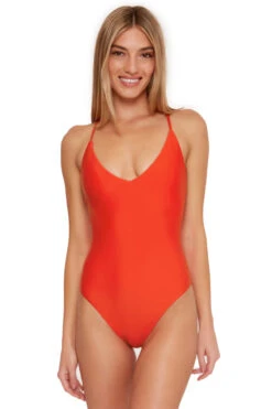 Monaco Plunge Halter One Piece Swimsuit