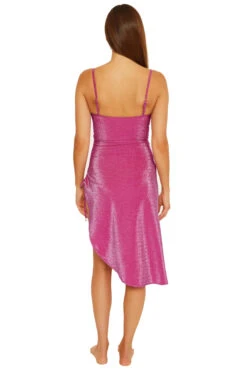 Cosmos Metallic Midi Dress -Swimming Gear Shop 3696035 Apparel Dress Pink Back1