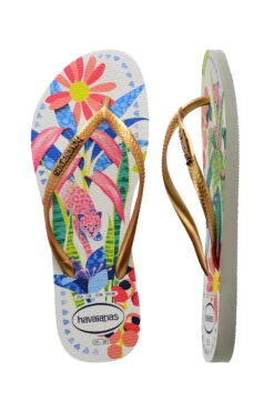 Havaianas Tropical Flip Fops -Swimming Gear Shop 4122111 H Shoe White Blue Front2