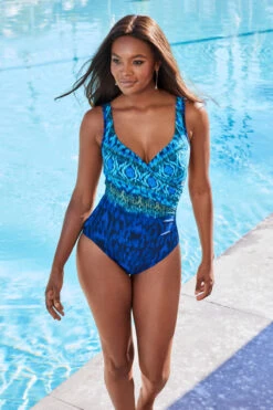 Miraclesuit Alhambra Its A Wrap One Piece Swimsuit -Swimming Gear Shop 6553880 One Piece Swimsuit Blue Multi Lifestyle