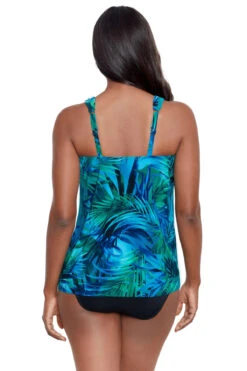 Miraclesuit Palm Reeder Dazzle Tankini Top -Swimming Gear Shop 6558126 Tankini Top Blue Multi Back
