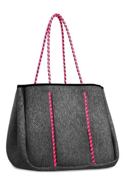 Sporty Neoprene Tote 5 Sporty Neoprene Tote -Swimming Gear Shop 7000BHEATHER Bag Blk Pink Back