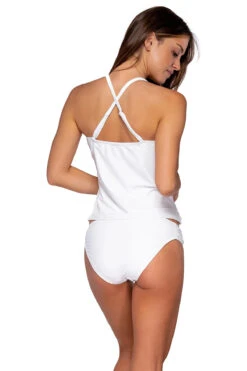 Simone Convertible Strap Tankini Top 5 Simone Convertible Strap Tankini Top -Swimming Gear Shop 81TWHILI Tankini Top White Lily Back1