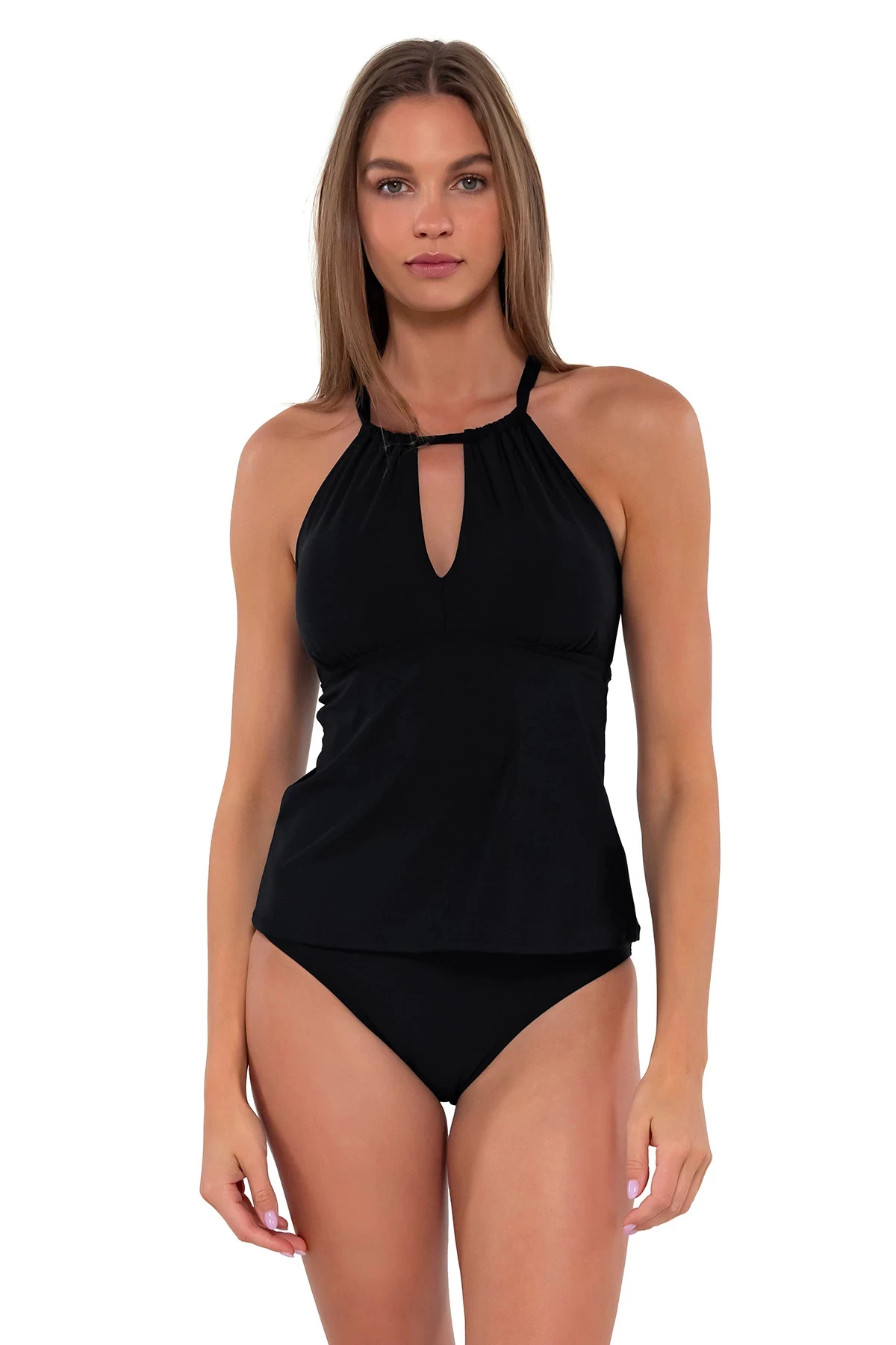 Mia High Neck X-Back Tankini Top 1 Mia High Neck X-Back Tankini Top