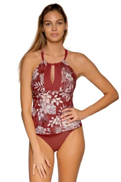 Mia High Neck Tankini Top