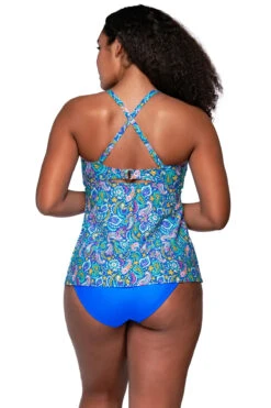 Tori Bandeau Tankini Top -Swimming Gear Shop 955TPERSK Tankini Top Persian Sky Back1