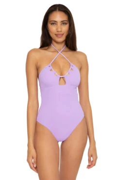 Candice Convertible Halter One Piece Swimsuit -Swimming Gear Shop 961127 One Piece Swimsuit Iris Front2