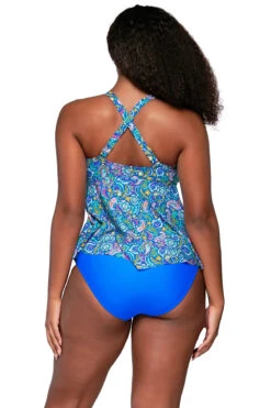 Marin Underwire Tankini Top -Swimming Gear Shop 970TPERSK Tankini Top Persian Sky Back1