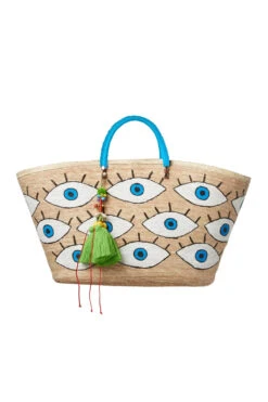 Hand Painted All Over Evil Eye Tote