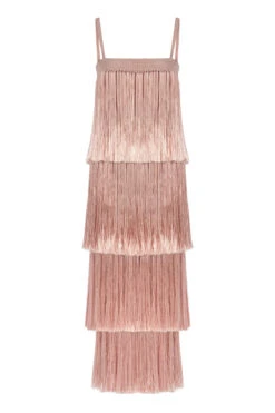 Angelica Fringe Maxi Dress 5 Angelica Fringe Maxi Dress -Swimming Gear Shop ANGELICA FRINGE DRESS Apparel Dress Pearl Blush Laydown