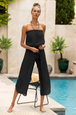 Cropped Bandeau Jumpsuit -Swimming Gear Shop BEC BLACK BL Jumpsuits Lifestyle 103449