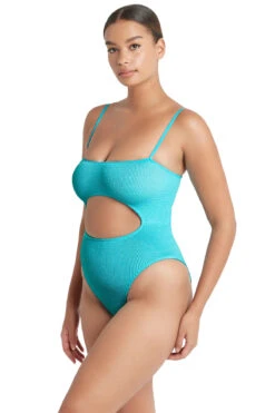Mishy Cutout One Piece Swimsuit -Swimming Gear Shop BOUND355E One Piece Swimsuit Teal Eco Side