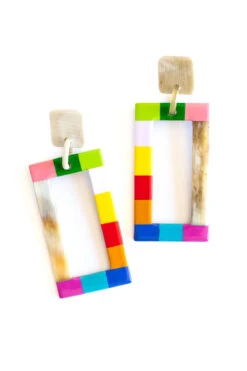 Rainbow Colorblock Earrings