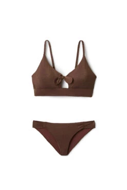 Charlie Shimmer Bralette Bikini Top -Swimming Gear Shop CHARLIE M Bikini Top Cocoa Shimmer Laydown