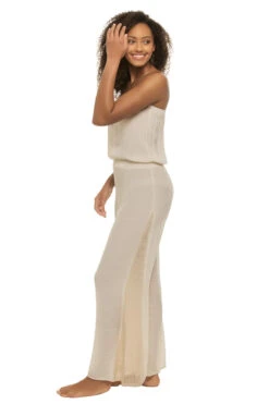 ELAN Crochet Jumpsuit -Swimming Gear Shop CR7310 Apparel Bottom Natural Side