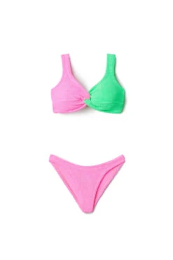Duo Chelsea Two Piece Bikini Set -Swimming Gear Shop DUO CHELSEA Bikini Set Bubblegum Lime Laydown