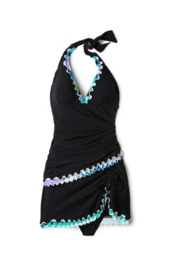 Moroccan Escape Halter Tankini Top -Swimming Gear Shop E2310 1B88A Tankini Top Black Laydown