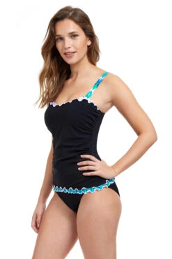 Moroccan Escape Tankini Top (D Cup) -Swimming Gear Shop E2310 1D18A Tankini Top Black Side
