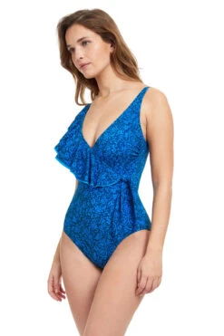 Mehndi One Piece Swimsuit -Swimming Gear Shop E2311 2132 One Piece Swimsuit Petrol Side