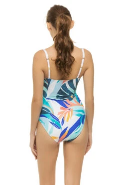 Coastal Palms Lingerie One Piece Swimsuit -Swimming Gear Shop LB3VM24 One Piece Swimsuit Ice Blue Back
