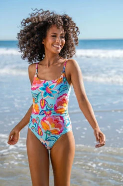 Breezy Beauty Shirred One Piece Swimsuit -Swimming Gear Shop LB3VP24 One Piece Swimsuit Multi Lifestyle