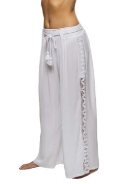 Coastal Crochet Pants -Swimming Gear Shop LB3ZY41 Apparel Bottom White Side