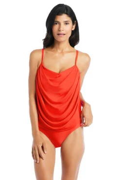 Cowl Neck One Piece Swimsuit