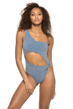 Nikka Metallic Asymmetrical One Piece Swimsuit