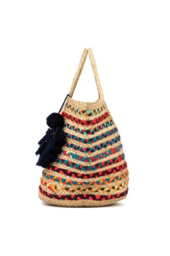 Tassel Raffia Tote -Swimming Gear Shop OMZ3443 Bag Multi Side