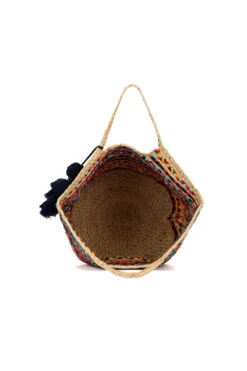 Tassel Raffia Tote -Swimming Gear Shop OMZ3443 Bag Multi Side1
