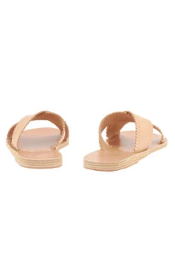 Ancient Greek Sandals Philourgos Scalloped Slides -Swimming Gear Shop PHILOURGOS Shoe Natural Back
