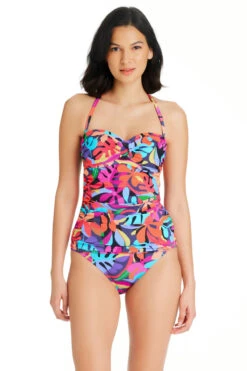 Bold Rush Molded Bandeau Tankini Top -Swimming Gear Shop RBBR24467 Tankini Top Multi Front1