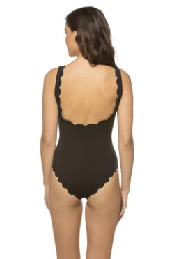 Marysia Palm Springs One Piece Wide Strap Tank -Swimming Gear Shop S0043 One Piece Swimsuit Black Indigo Back1