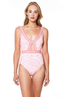 Sanctuary Tiger Monokini Cutout One Piece Swimsuit