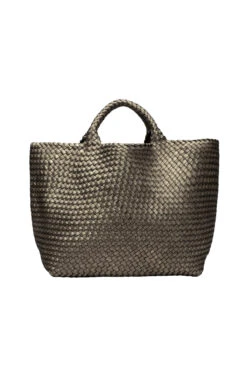 Metallic Neoprene Basket Weave Tote