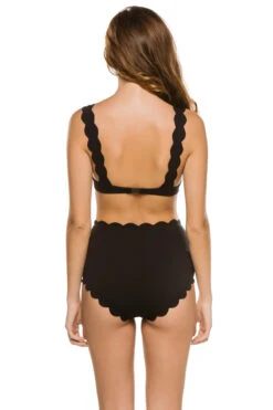 Marysia Santa Clara Scallop Bikini Top -Swimming Gear Shop ST126 Bikini Top Black Indigo Back