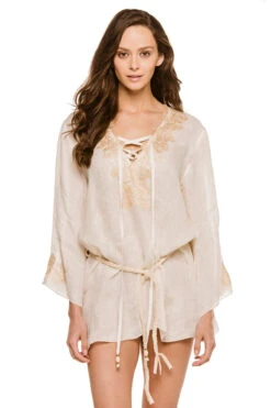 Kate Linen Long Sleeve Dress